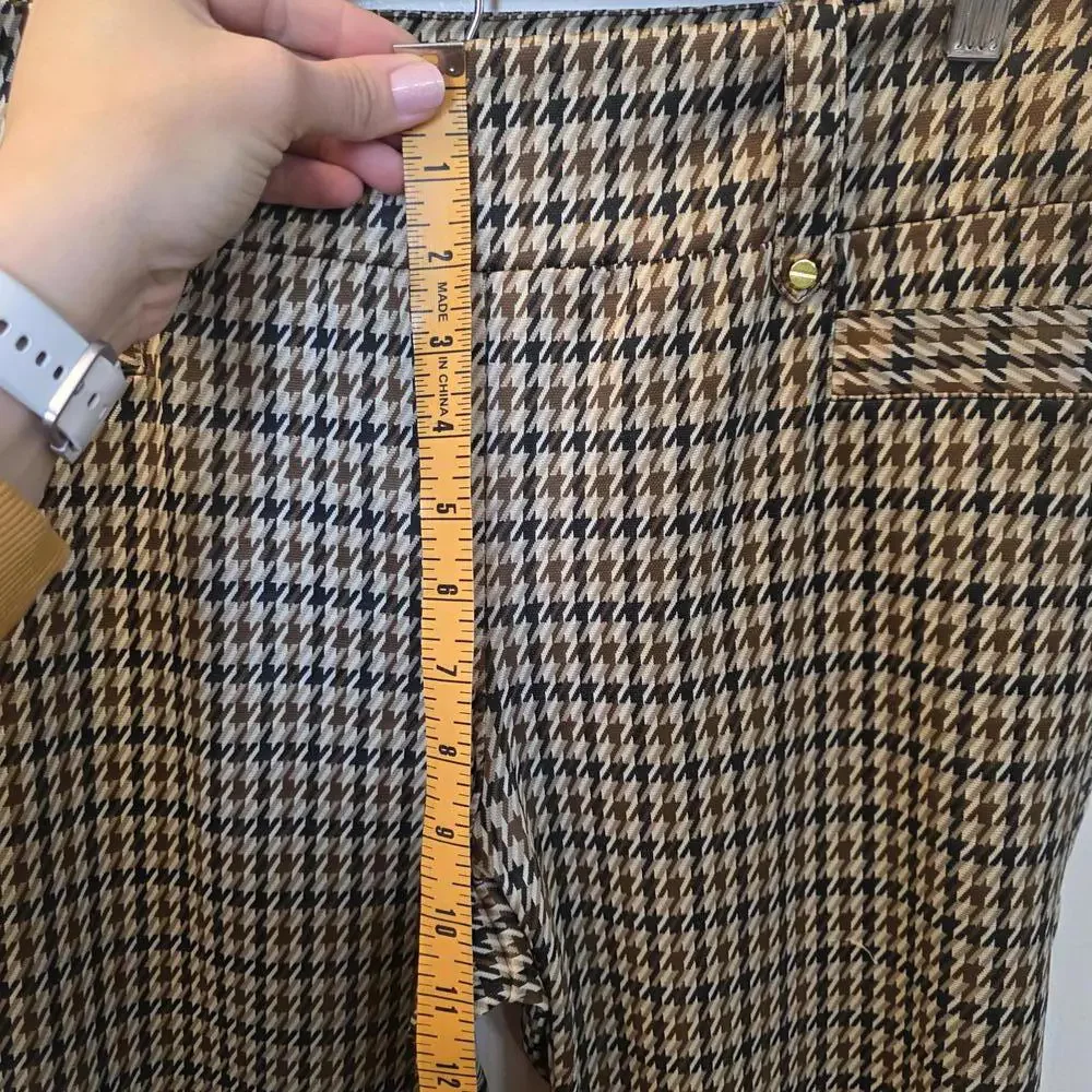 SOHO Apparel Women's Houndstooth Pattern Slim Fit Pants- Medium - Picture 6 of 8